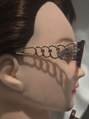 Chopard Gold-Tone Sunglasses with Crystal Link Arms